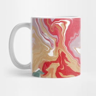 Shades of Happy Pastel Red Green and Yellow Aesthetic Marble Pattern Mug